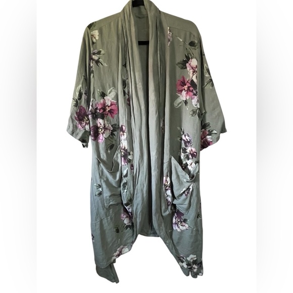 Made in Italy Linen Floral Cardigan Jacket - Picture 1 of 8